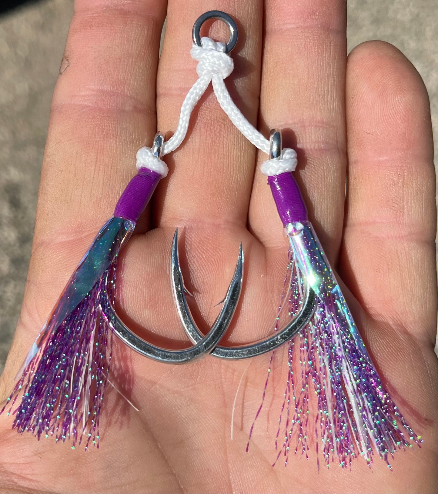 9/0 Assist Hooks – Purple Flash