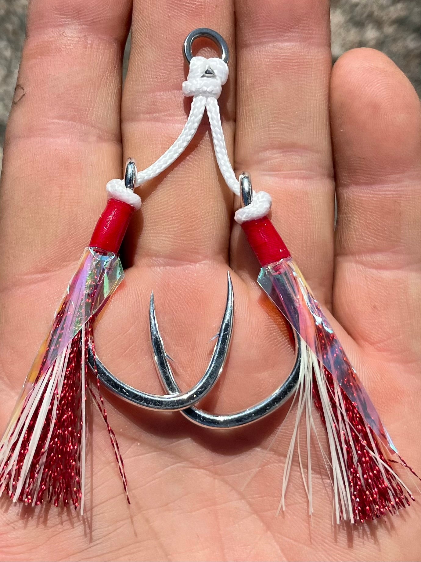 9/0 Assist Hooks – Red Flash