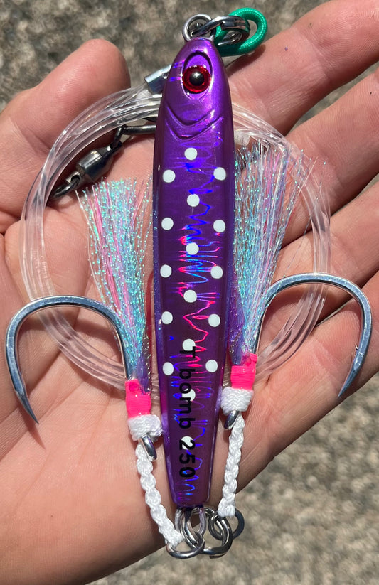 250 Gram Purple Polkadot Tungsten Bomb With Glow Dots