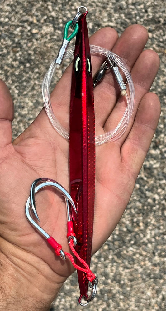 400g Red Banana Jig with Glow Stripes