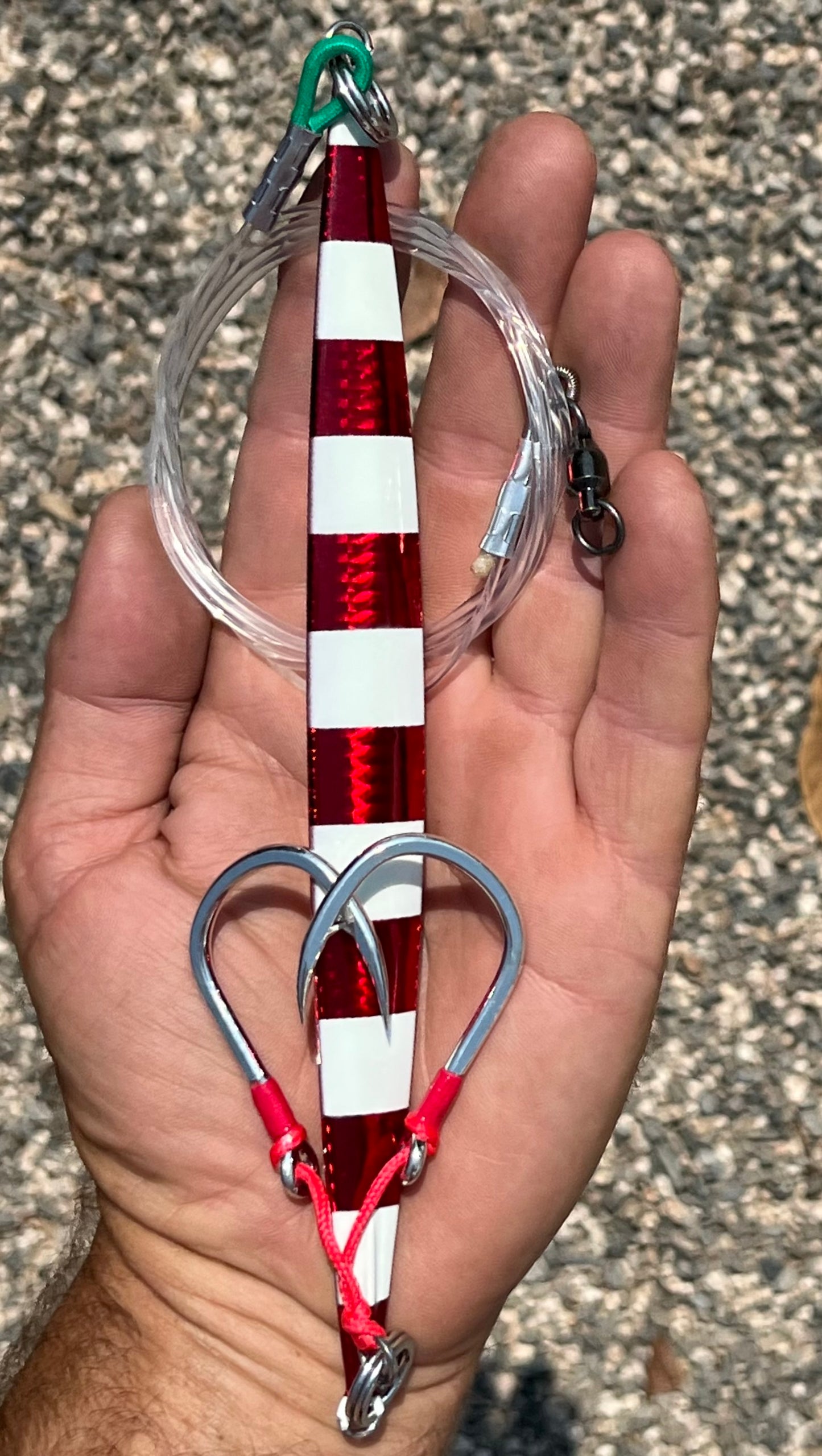 400g Red Banana Jig with Glow Stripes