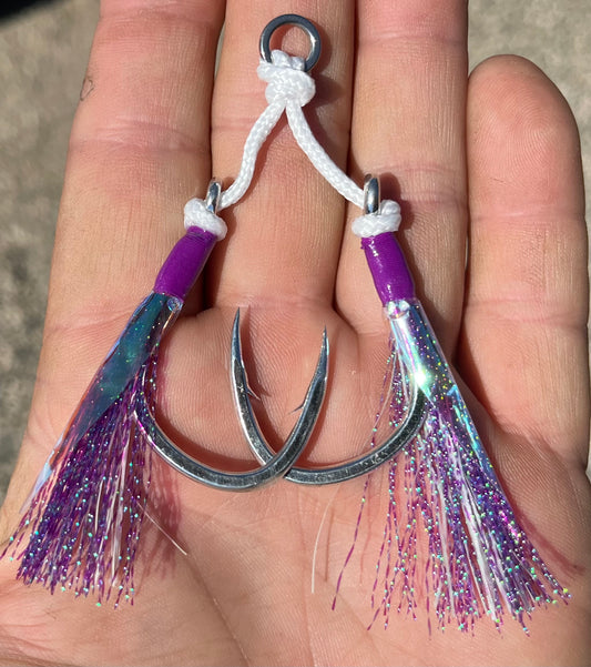 9/0 Assist Hooks –  Purple Flash
