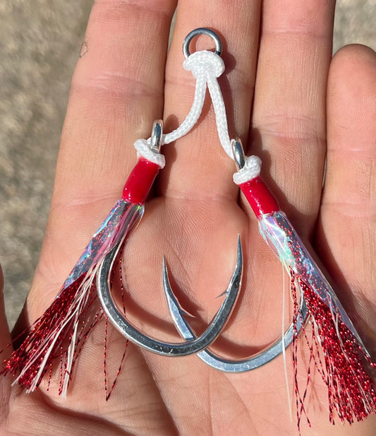 7/0 Assist Hooks –  Red  Flash