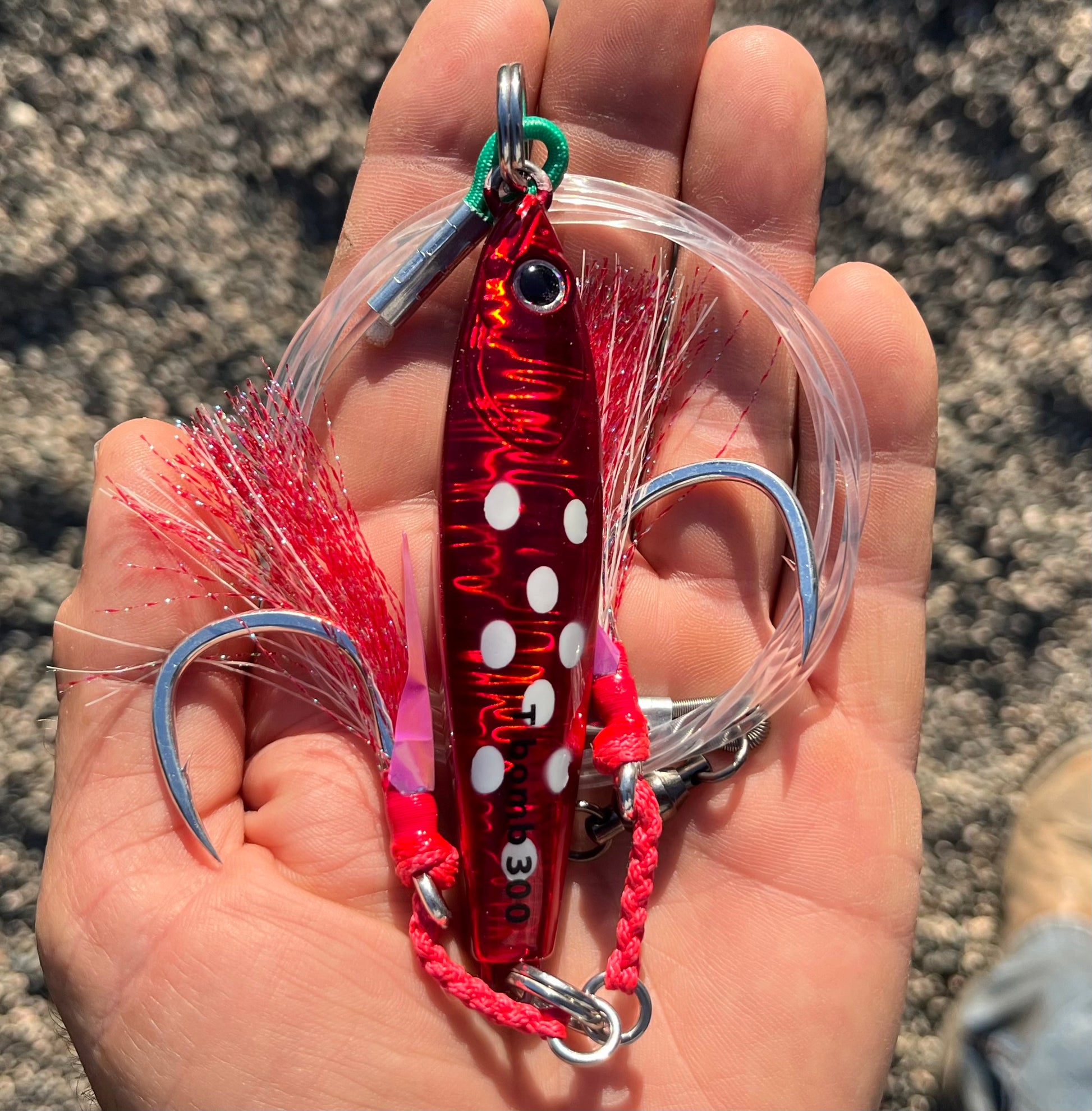 cherry bomb fishing lure 300 Gram Red Dot (Little Shorty) Tungsten Bomb – TUNA BOMB DEPOT