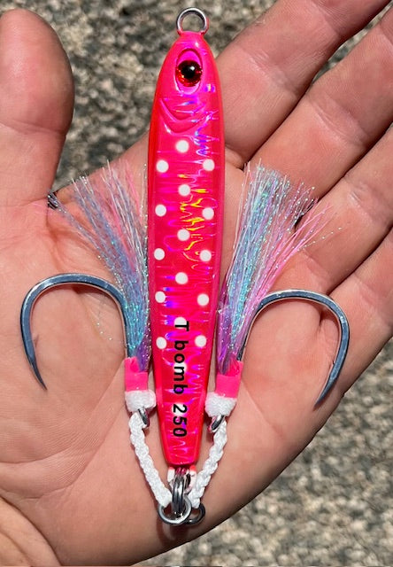 250 Gram Hot Pink Dot Tungsten Bomb  With Glow Dots